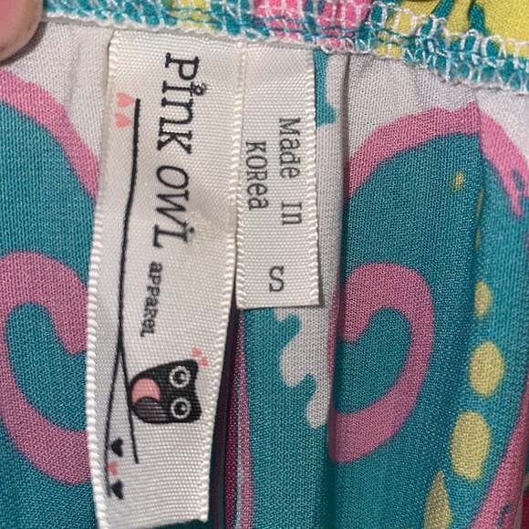 •PINK OWL•NWOB BOUTIQUE WHITE & TEAL STRAPLESS PAISLEY MAXI DRESS SIZE SMALL - Picture 7 of 8